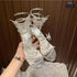 Summer Women Butterfly Wraps Mid Block Heels